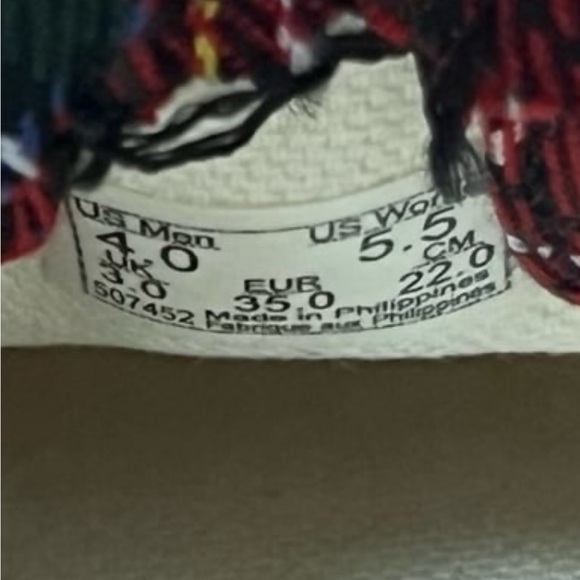 LAST PAIR - New VANS Style 93 Red Tartan Plaid Mary Jane Sneakers - Picture 5 of 7